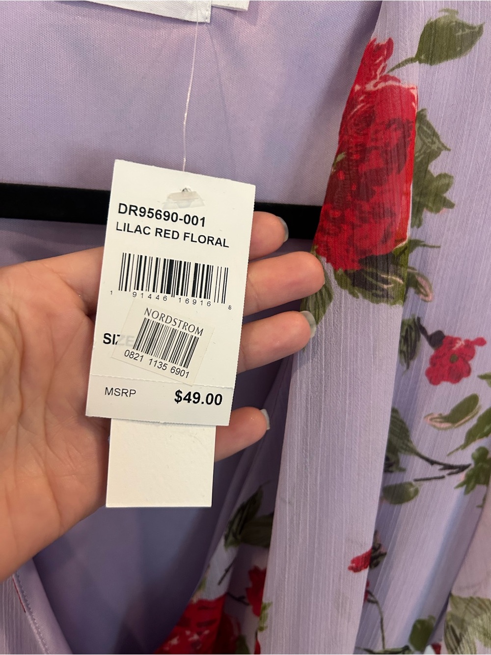 All in Favor purple red floral wrap dress M - Picture 5 of 7